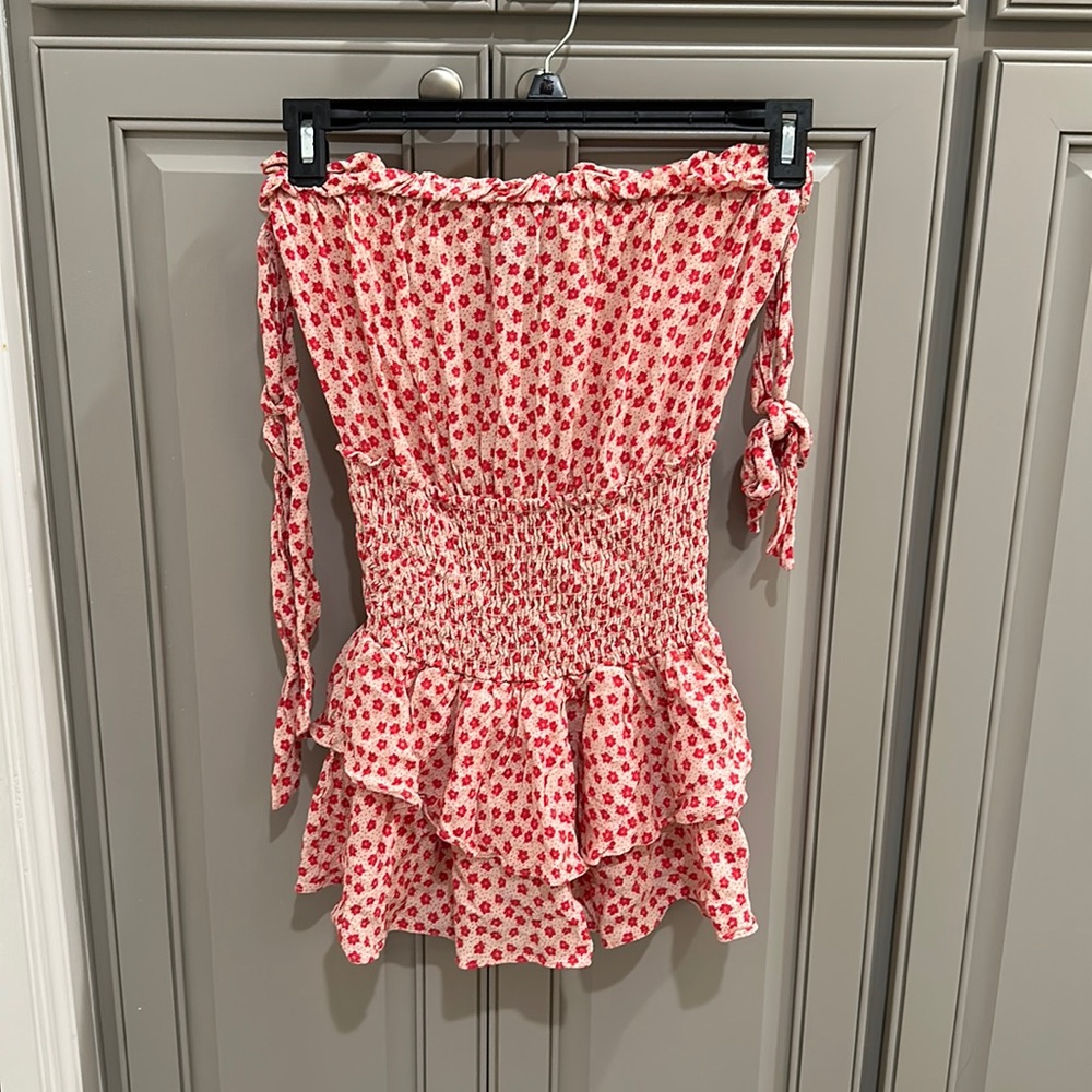 The blue life floral dress with ties!